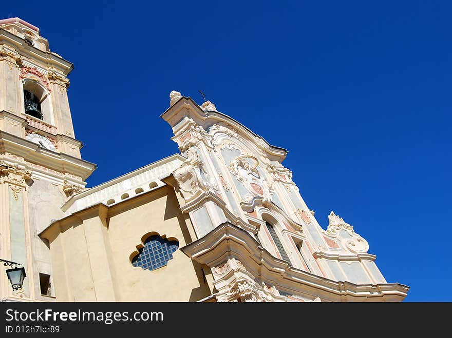 The Corallini's Cathedral in Cervo, medioeval village in Liguria, Italy.