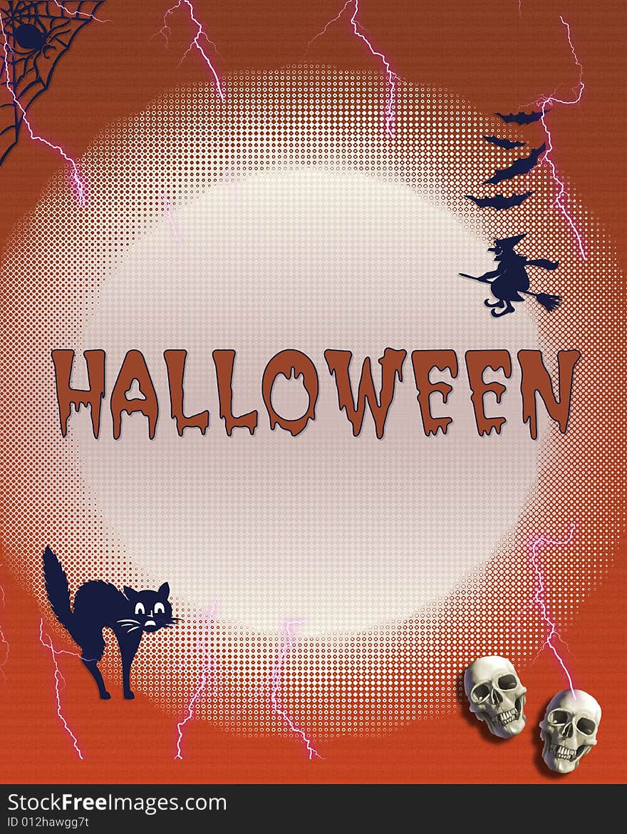 Halloween background with Halloween-Frame. Halloween background with Halloween-Frame