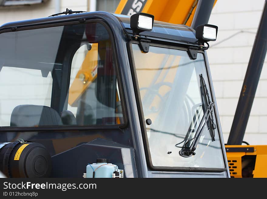 Front view of small construction truck. Front view of small construction truck