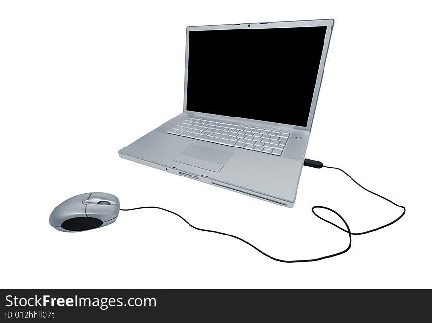 Modern and stylish laptop on a white background