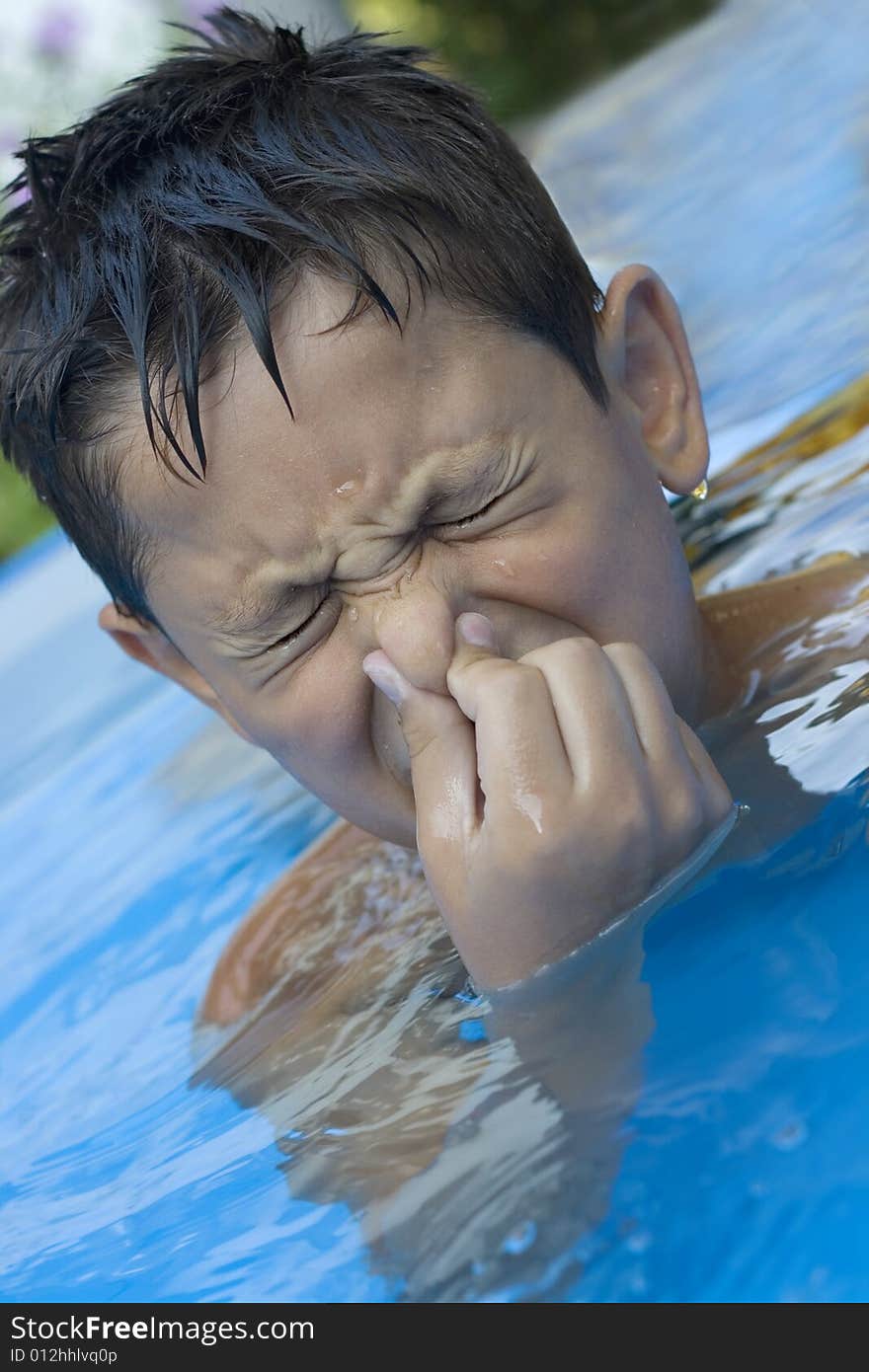 Young Boy In Pool