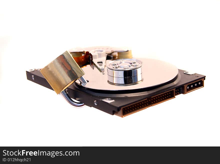 Locked hard disk isolated on a white background. Locked hard disk isolated on a white background.