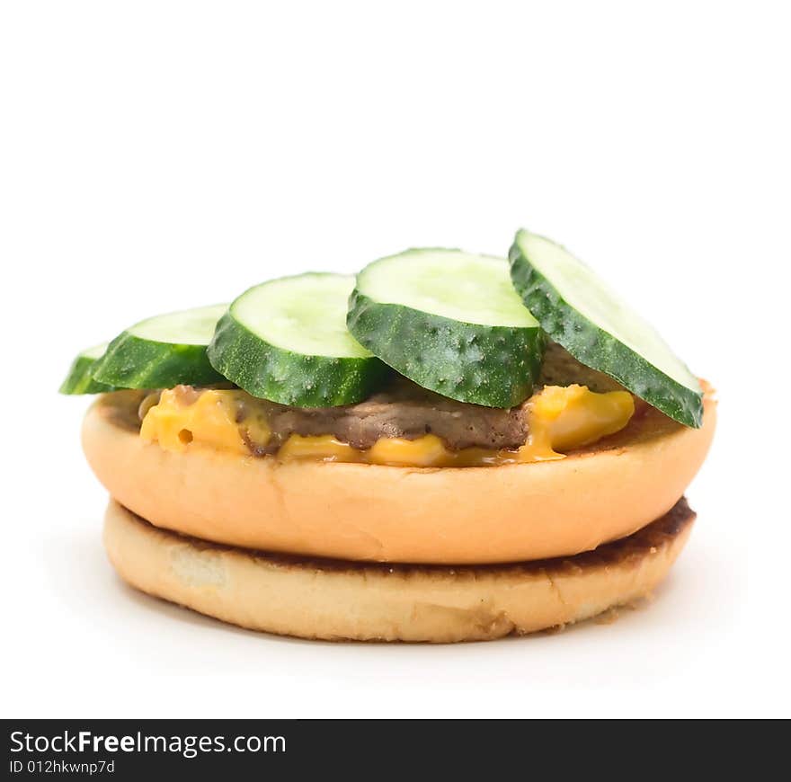 Cheeseburger isolated on white