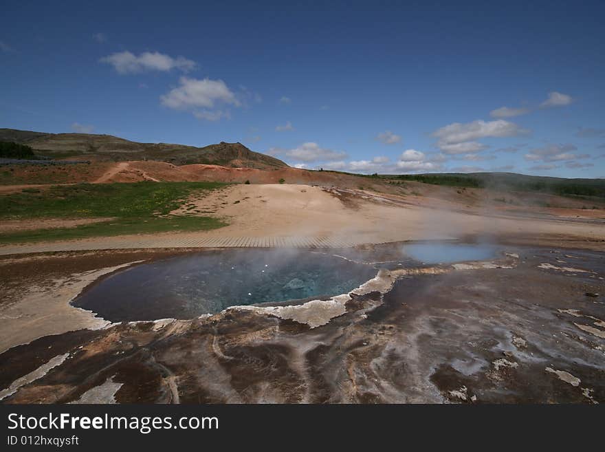 Two lagoons on geothermal field. Two lagoons on geothermal field.