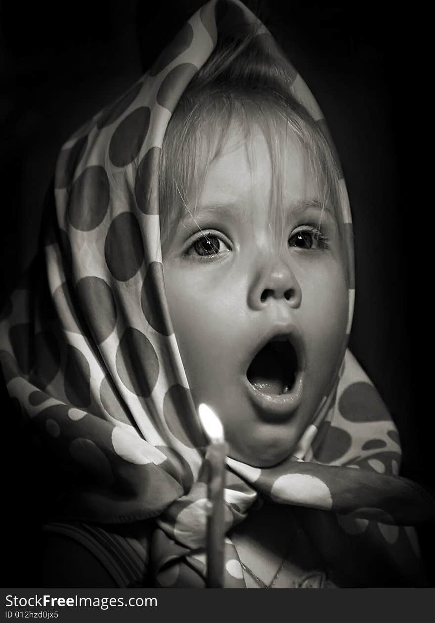 Portrait of a praying girl