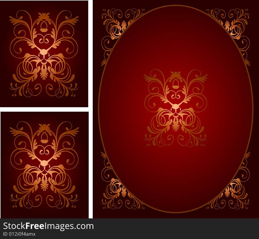 Retro style background with ornaments