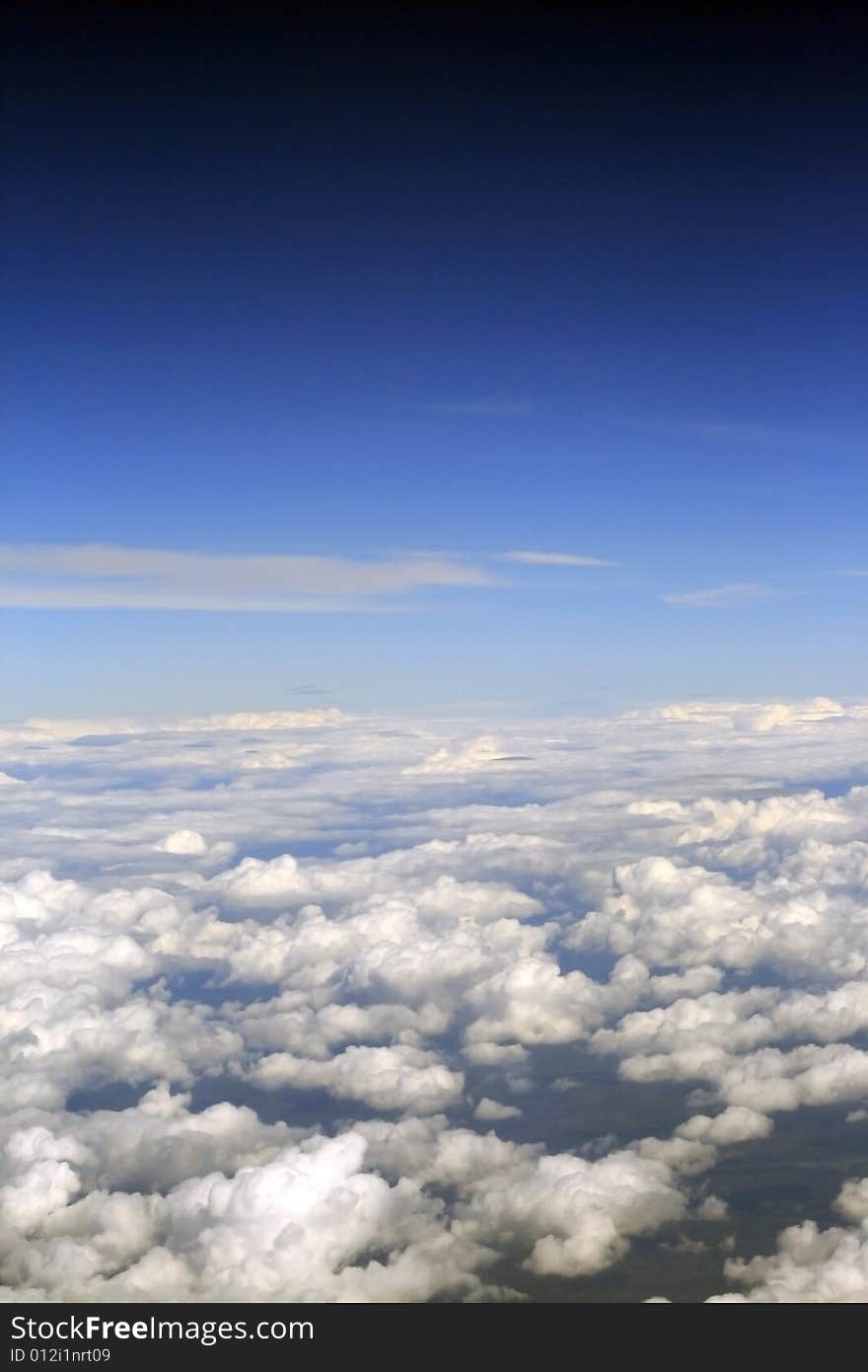 A beautiful sky view from airplane. A beautiful sky view from airplane