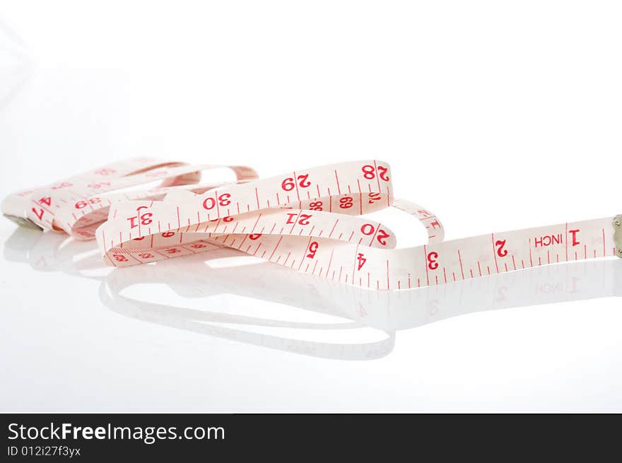 Measuring tape isolated on a white background