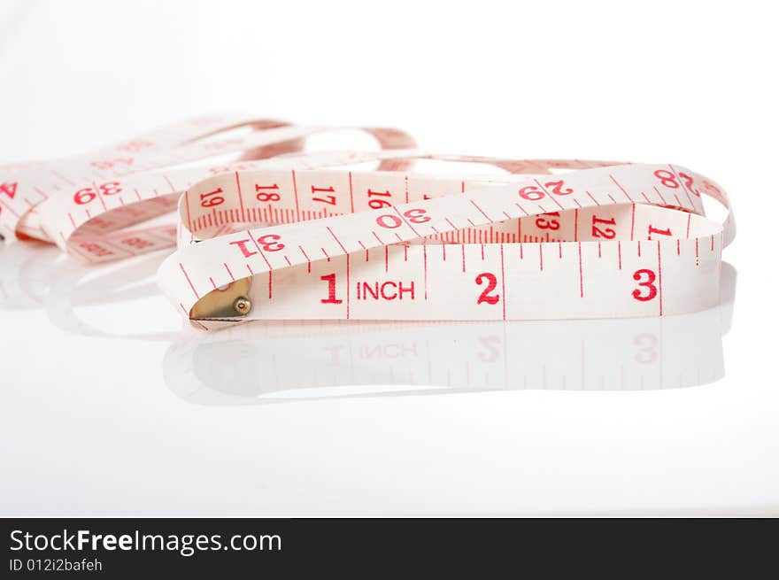 Measuring tape isolated on a white background