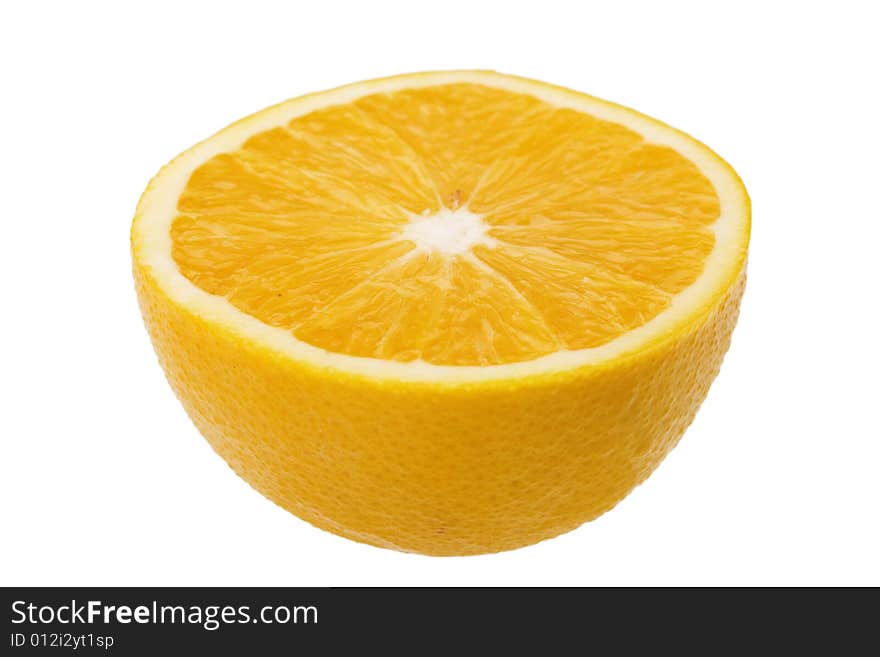 Orange half isolated against white background