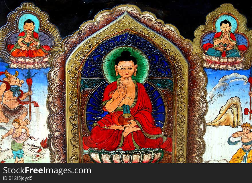 Close up of  Tibet painting  in China