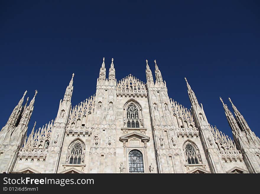 The Milan's Dome under a fantastic blue sky. The Milan's Dome under a fantastic blue sky