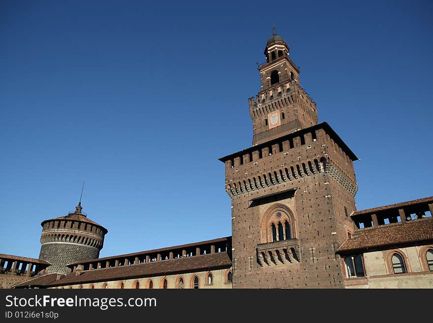 Inside the Castello Sforzesco in Milan, Italy