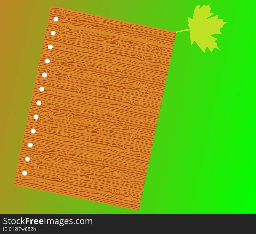 Book with wood texture, vector illustration