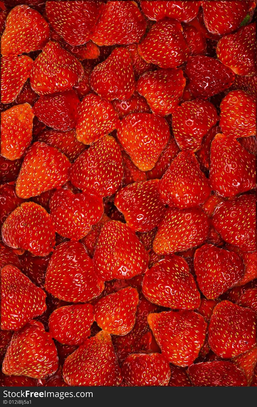 Juicy strawberries background from Kyrgizstan