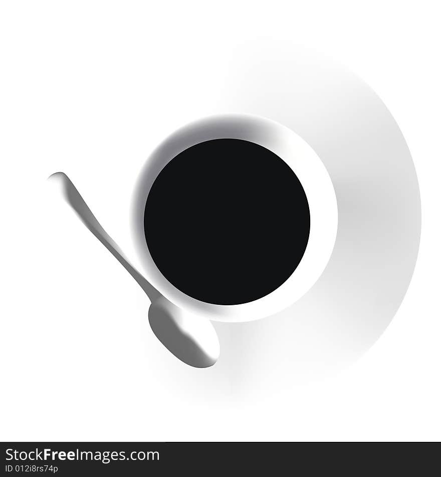 Coffee cup with spoon, vector illustration