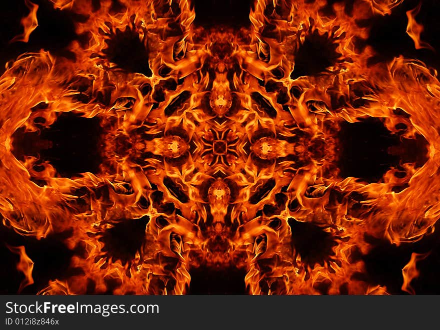 Fire cross abstract art background