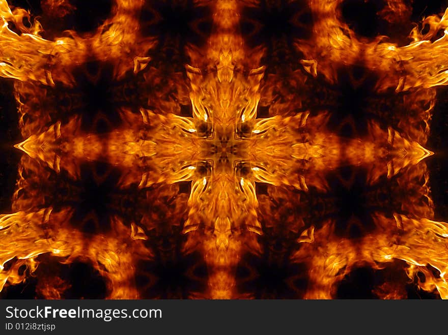 Fire cross abstract art background. Fire cross abstract art background