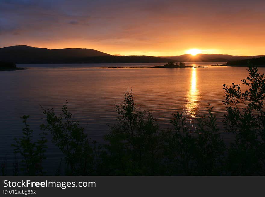 Midnight sun in north Norway