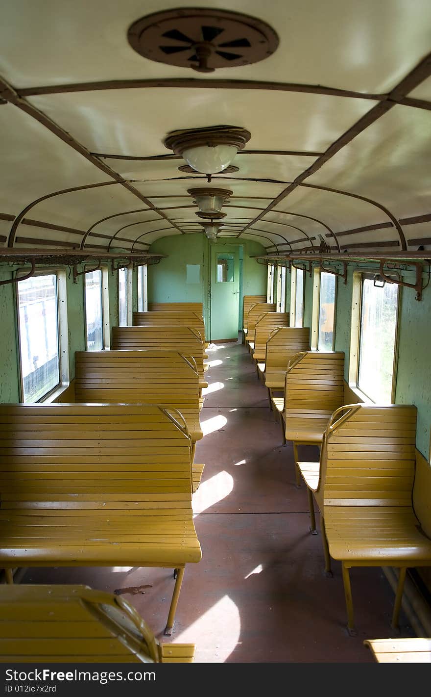 Old fashioned empty coach trains. Old fashioned empty coach trains