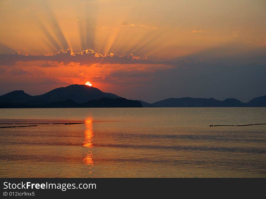 Sunset of Koktebel in Ukraine