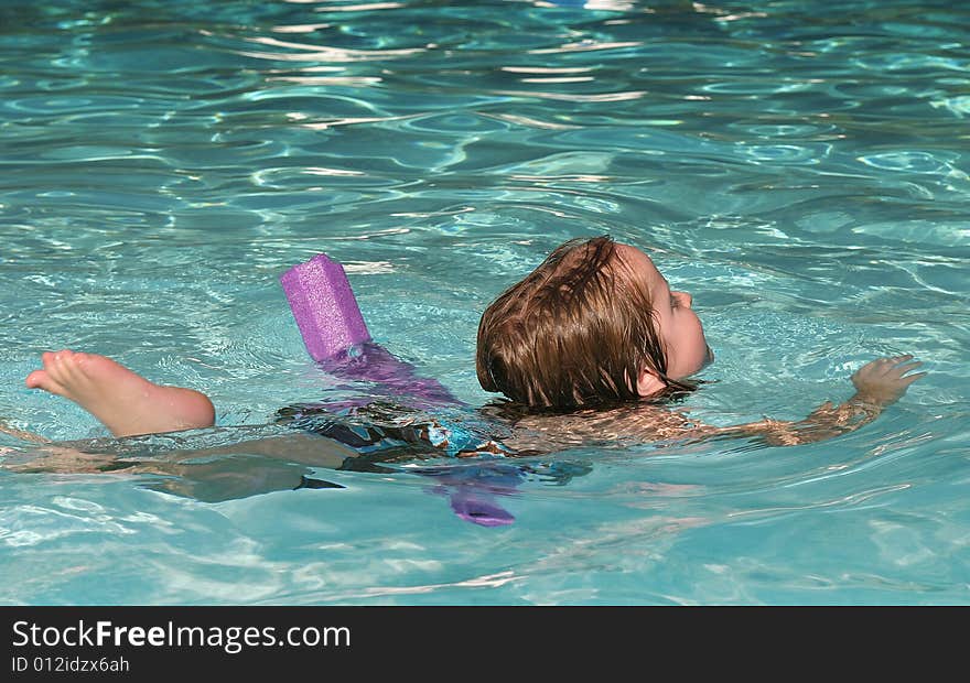 Young girl swimming