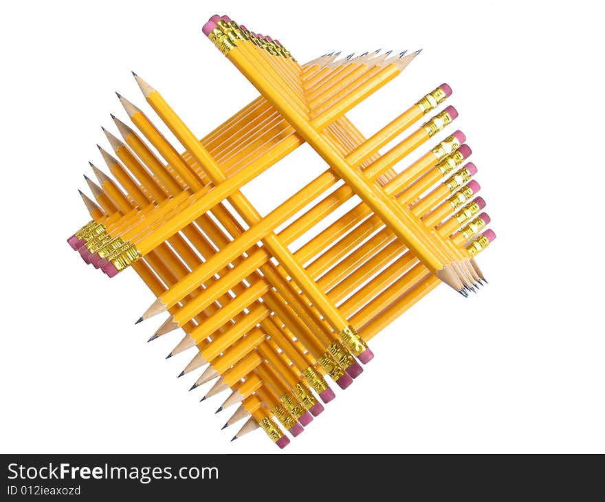 Pyramidal construction made of cloistered pencils