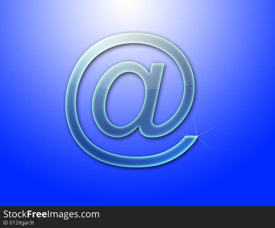 Dark blue e-mail icon @. Dark blue e-mail icon @