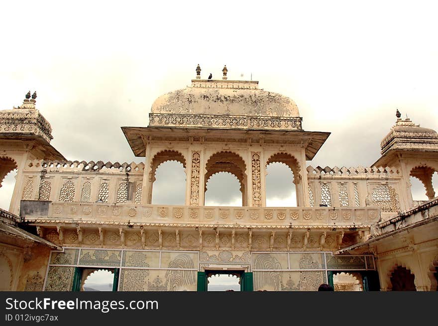 A beautiful construction made at city palace, Udaipur. A beautiful construction made at city palace, Udaipur