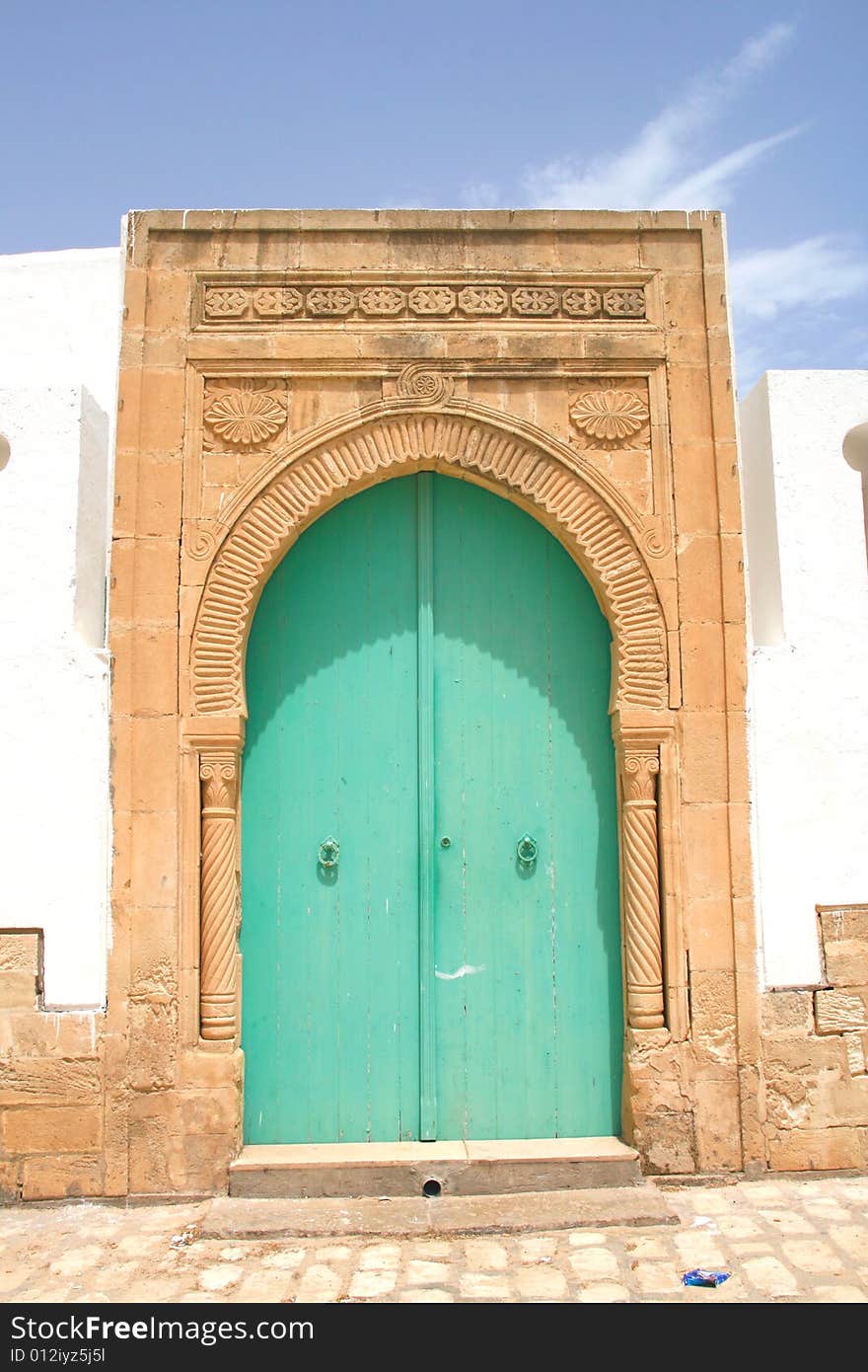 Decorative door in Mahdia, Tunisia. Decorative door in Mahdia, Tunisia