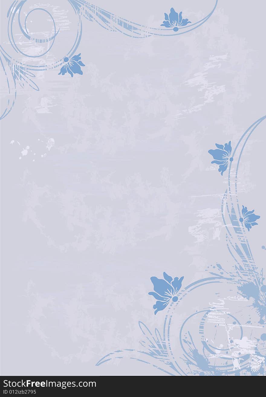 Grunge floral background