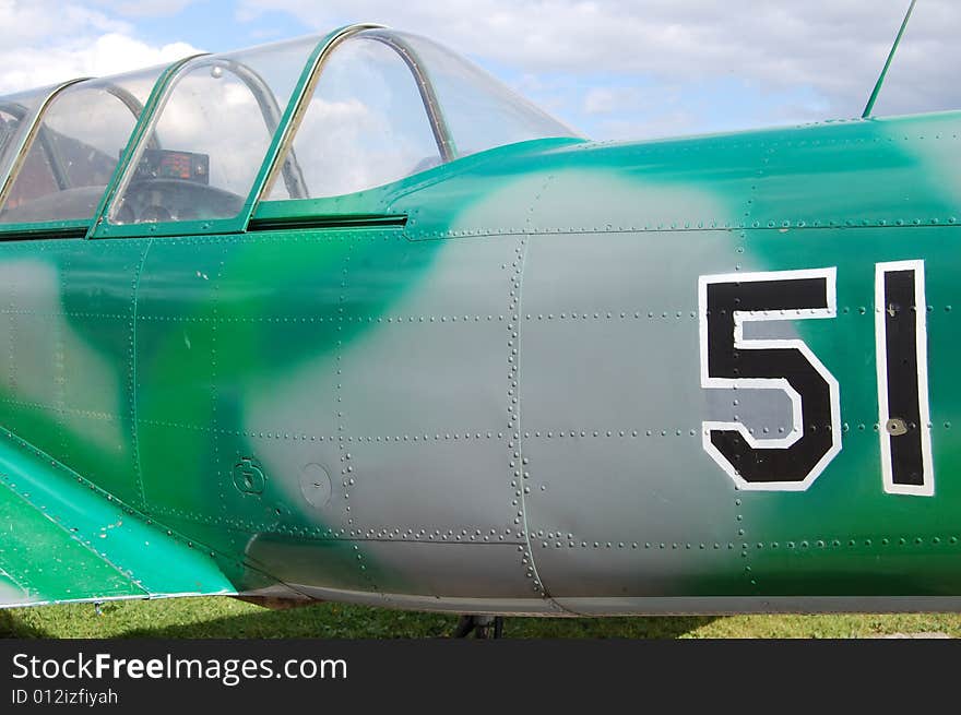 Sport airplane with military decoration