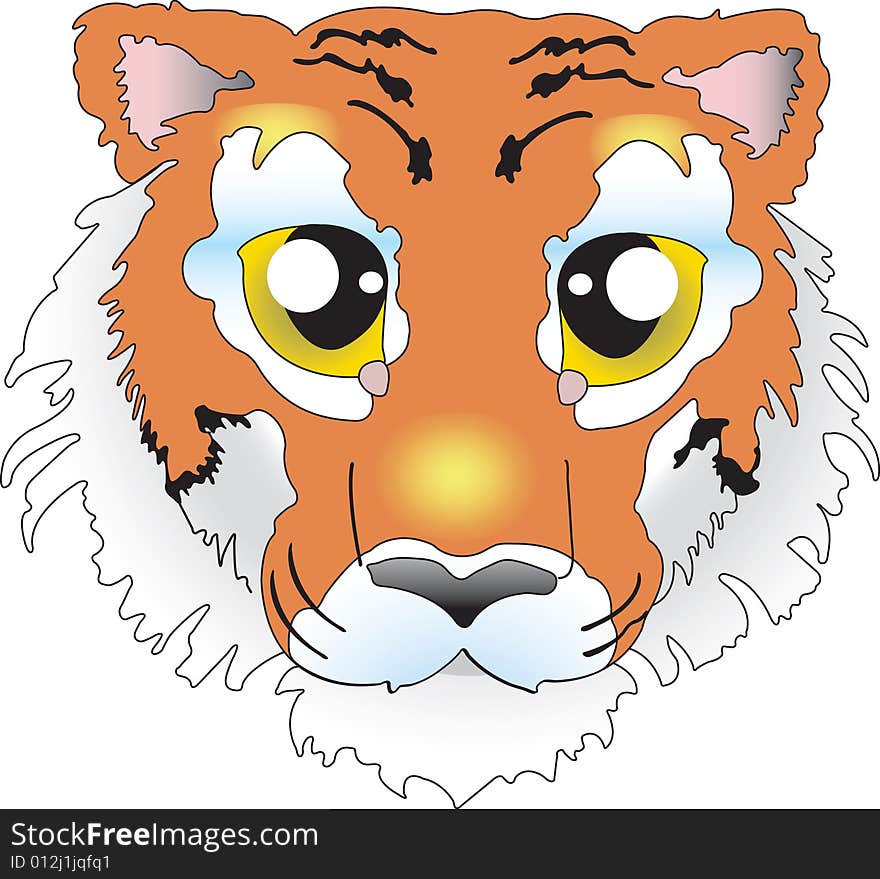 Vector illustration of tiger head