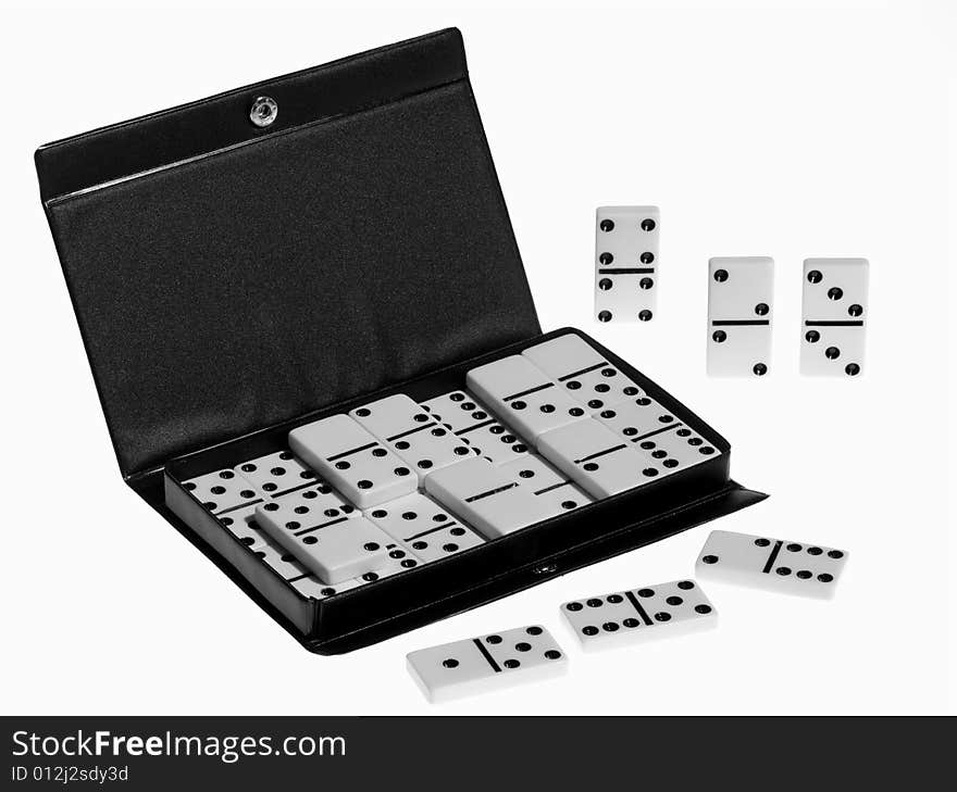 Dominoes on white backgroun