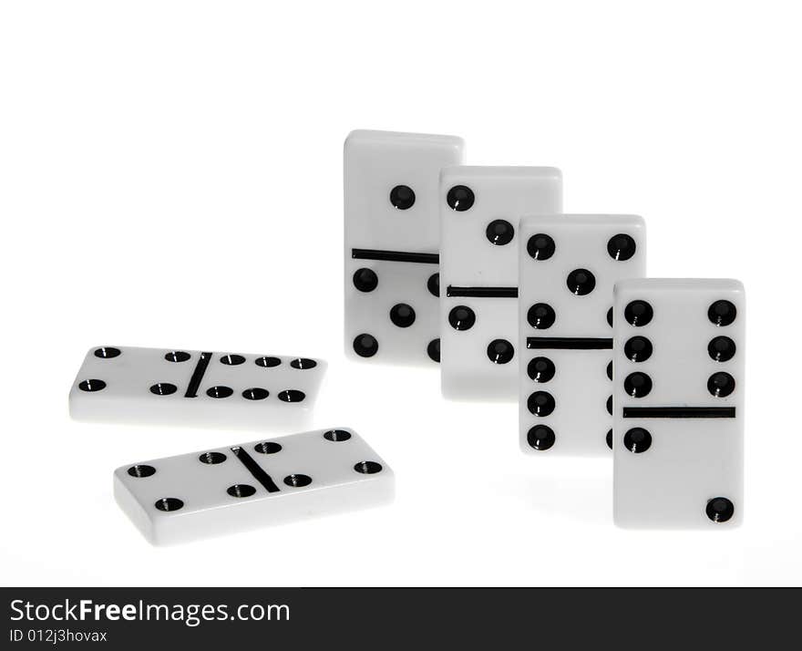 Dominoes on white backgroun