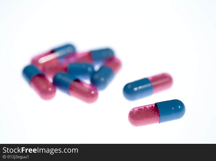 Some pills isolated on a white background