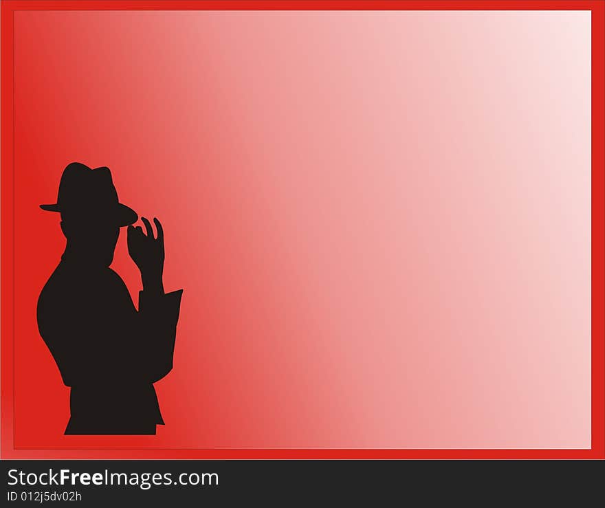 Background with a man with a hat -