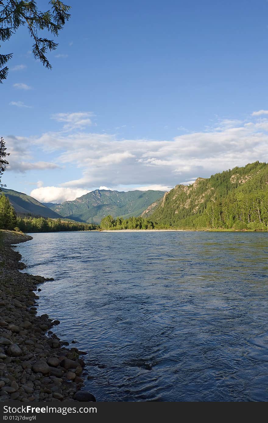 River in the mountains landscape