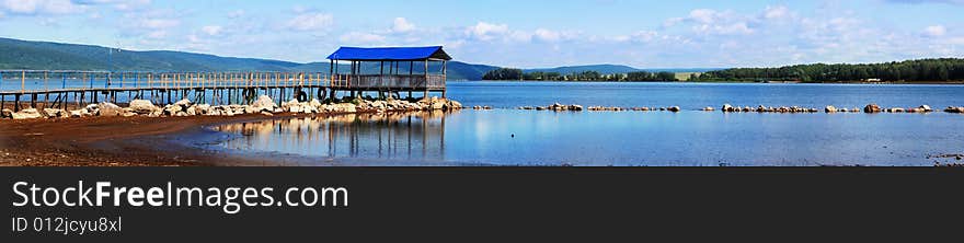 Panorama view coast of the river