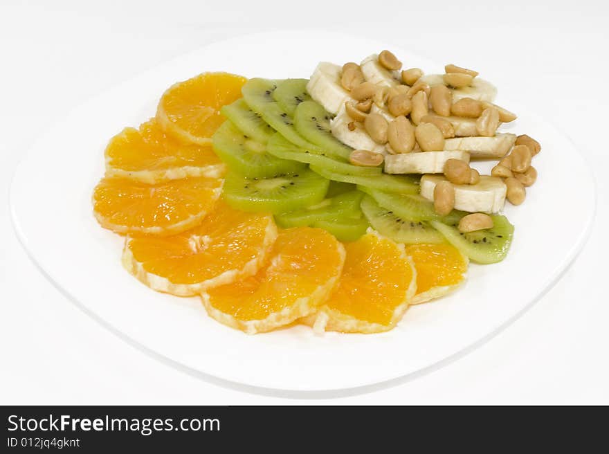 Slices of tropical fruits