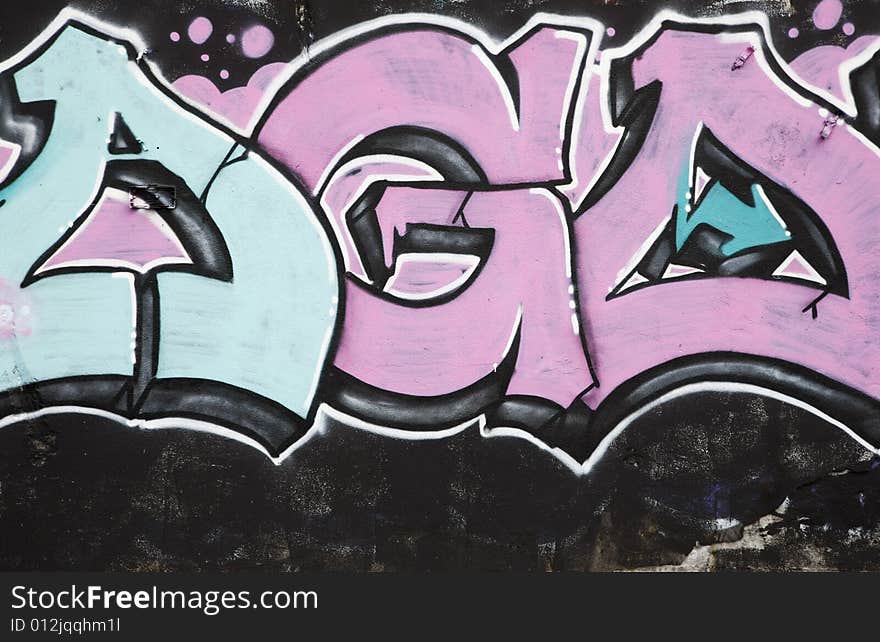 Inner city background with colorful graffiti. Inner city background with colorful graffiti