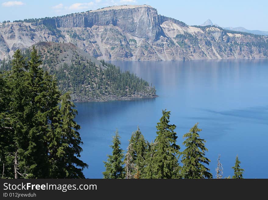 This is a photo that was taken at Crater Lake, Oregon.