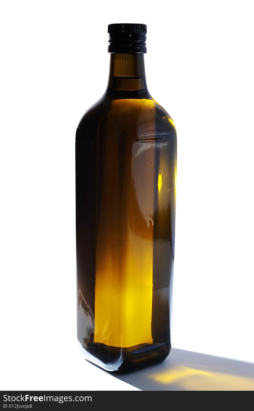 Bottle with olive oil on a white background,saved path