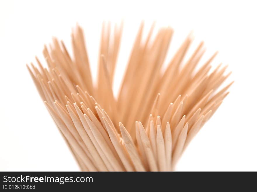 Isolated toothpicks on white background