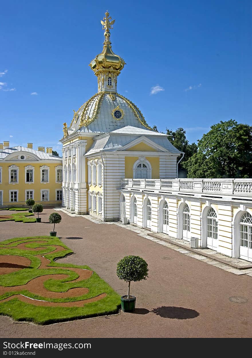 Fragment of palace in Peterhof near St.Petersburg. Fragment of palace in Peterhof near St.Petersburg