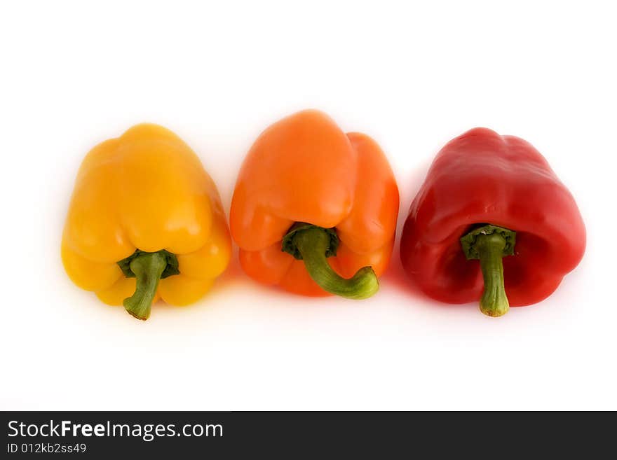 Red Peppers On White Background