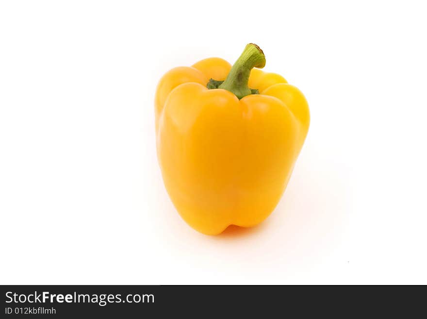 Yellow pepper on white background