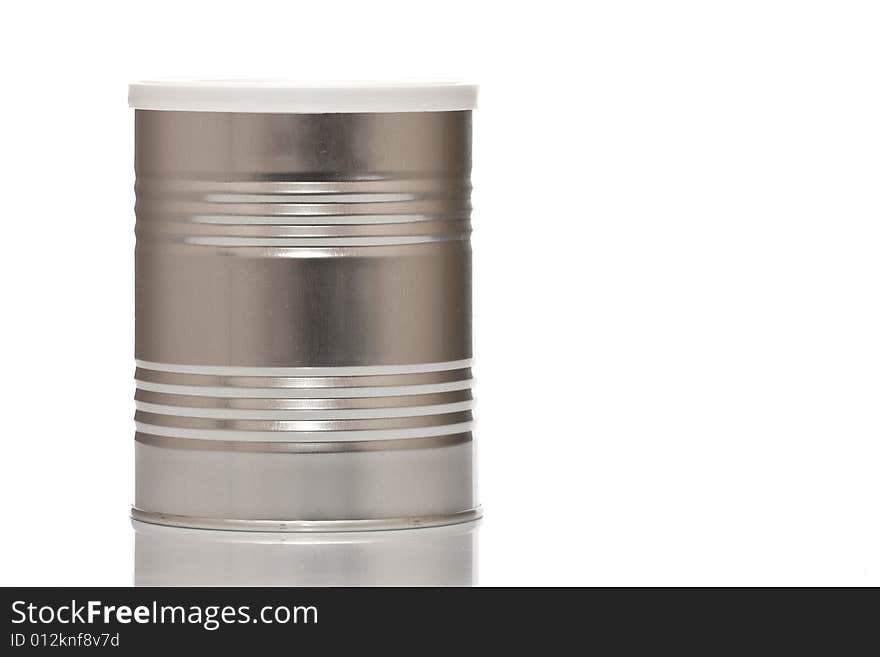 Metal Tin Container on white background