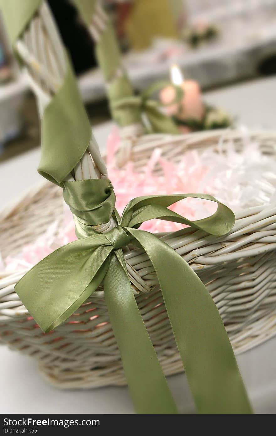 Basket of bubbles at a wedding reception. Basket of bubbles at a wedding reception.