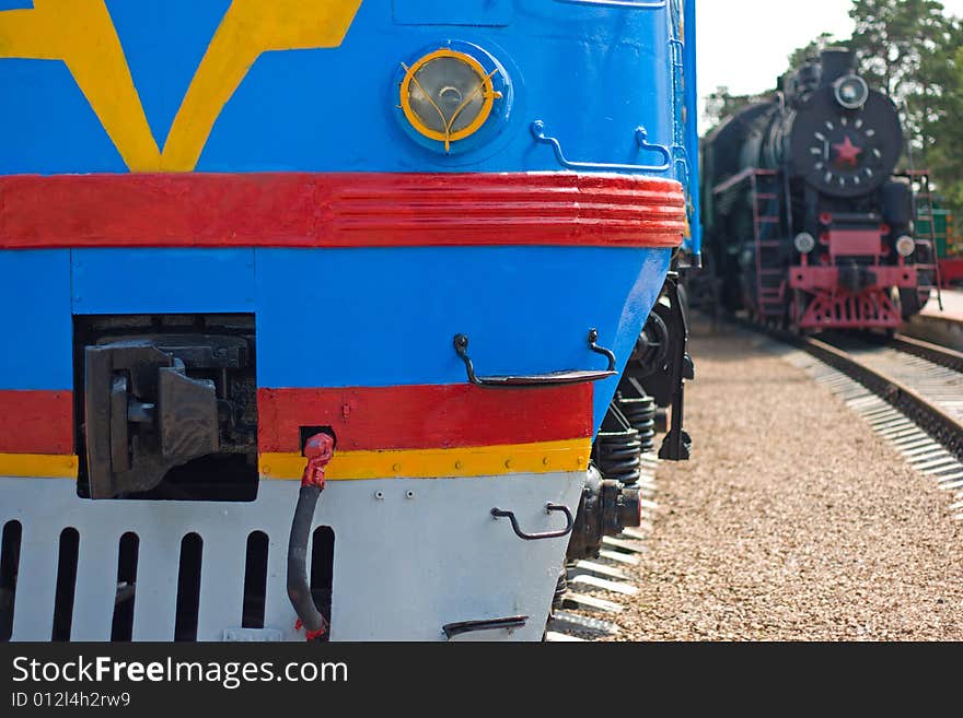 View on front of locomotive